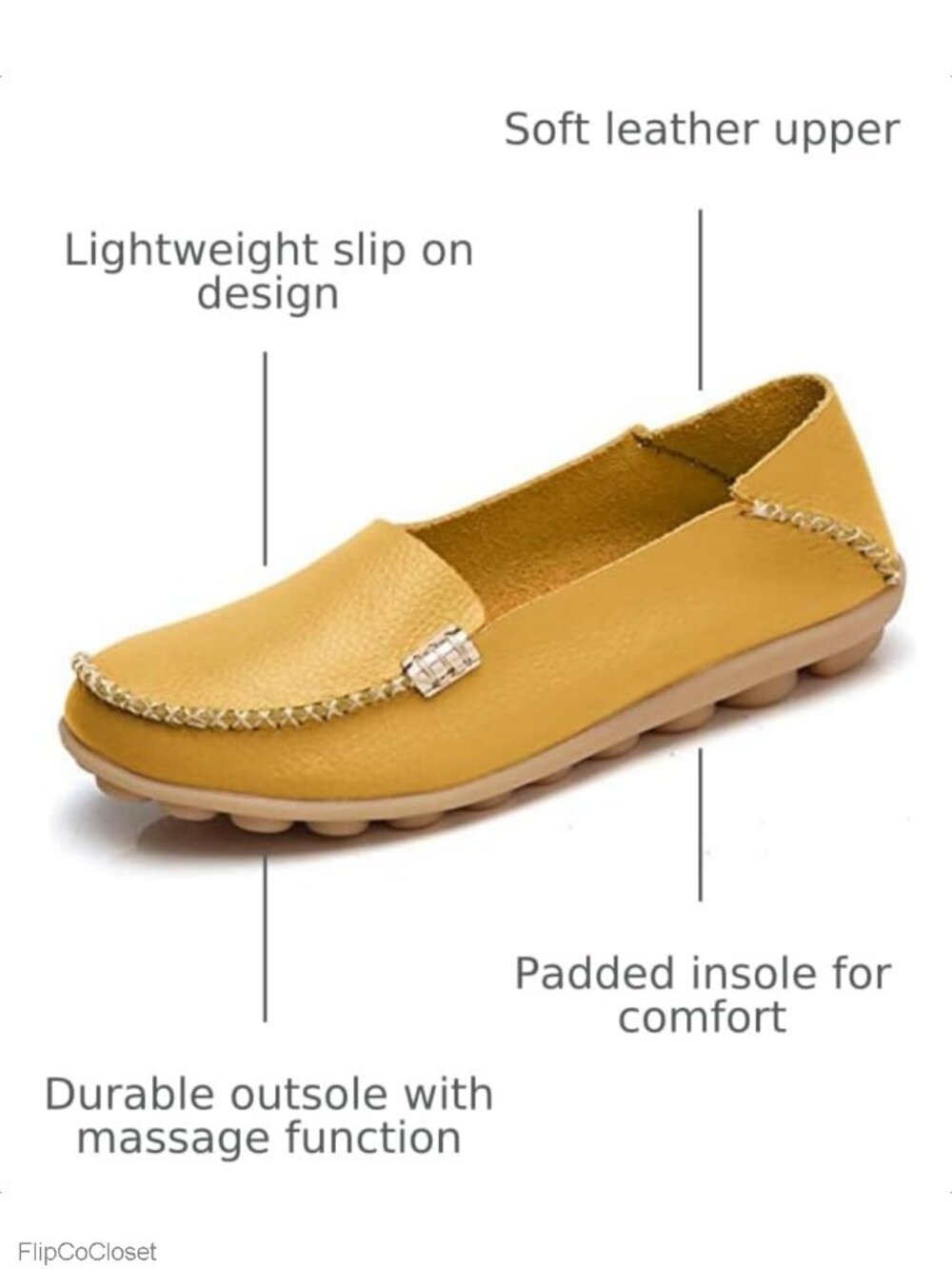 Natural Comfort Walking Flat Loafer Soft Leather Slip On - Picture 2 of 6